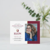 Elon University | Afstuderen Aankondigingskaart (Staand voorkant)