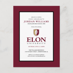 Elon University Afstuderen Aankondigingskaart