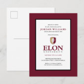 Elon University | Afstuderen Aankondigingskaart (Voorkant / Achterkant)