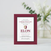 Elon University | Afstuderen Aankondigingskaart (Staand voorkant)