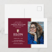 Elon University | Afstuderen Aankondigingskaart (Voorkant / Achterkant)