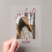 Elon University Afstuderen Acryl Uitnodigingen (Insitu (Draagbaar))