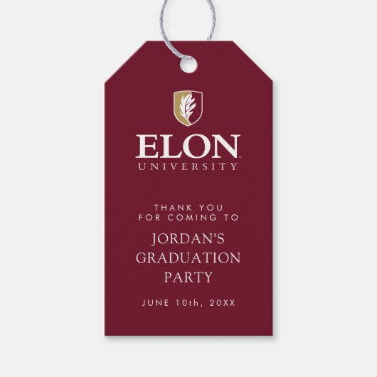 Elon University Afstuderen Cadeaulabel (Voorkant)