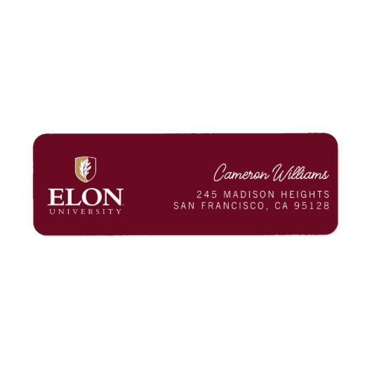 Elon University Afstuderen Etiket (Voorkant)
