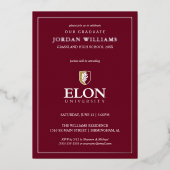 Elon University Afstuderen Folie Uitnodiging (Voorkant)