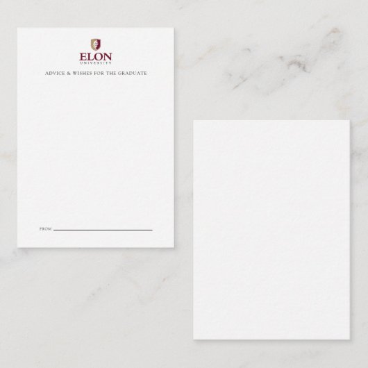Elon University Afstuderen Notitiekaartje (Voorkant / Achterkant)