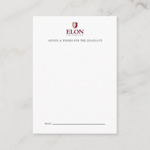 Elon University Afstuderen Notitiekaartje
