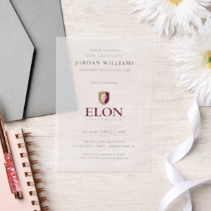 Elon University Afstuderen Vellum Uitnodigingen