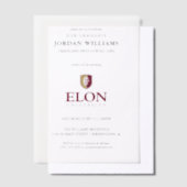Elon University Afstuderen Vellum Uitnodigingen (Offset)