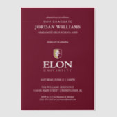 Elon University Afstuderen Vellum Uitnodigingen (Voorkant)