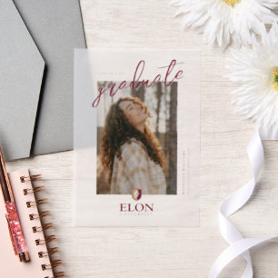 Elon University Afstuderen Vellum Uitnodigingen