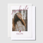 Elon University Afstuderen Vellum Uitnodigingen (Offset)