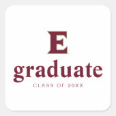Elon University Afstuderen Vierkante Sticker (Voorkant)