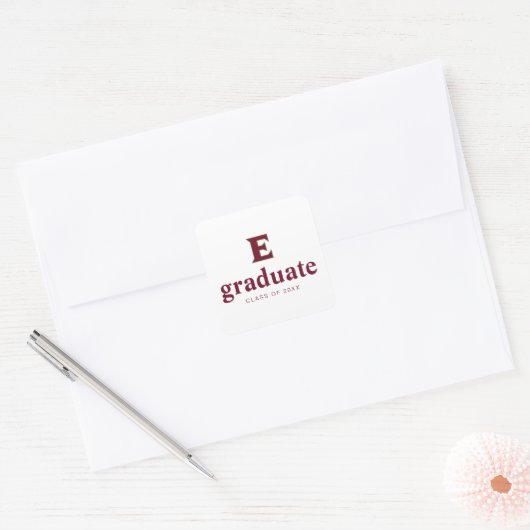 Elon University Afstuderen Vierkante Sticker (Envelop)