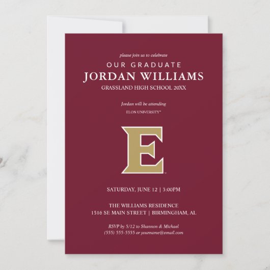 Elon University E Aankondiging (Voorkant)