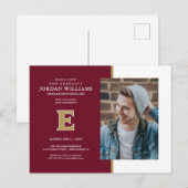 Elon University E | Afgestudeerd Aankondigingskaart (Voorkant / Achterkant)
