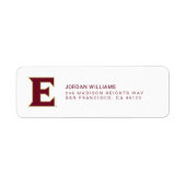 Elon University E Etiket (Voorkant)