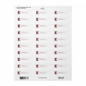 Elon University E Etiket (Full Sheet)