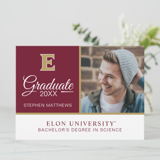 Elon University E Kaart (Staand voorkant)