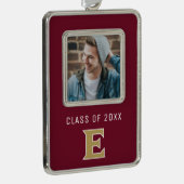 Elon University E | Klasse van 20XX Verzilverd Omlijst Ornament (Rechts)