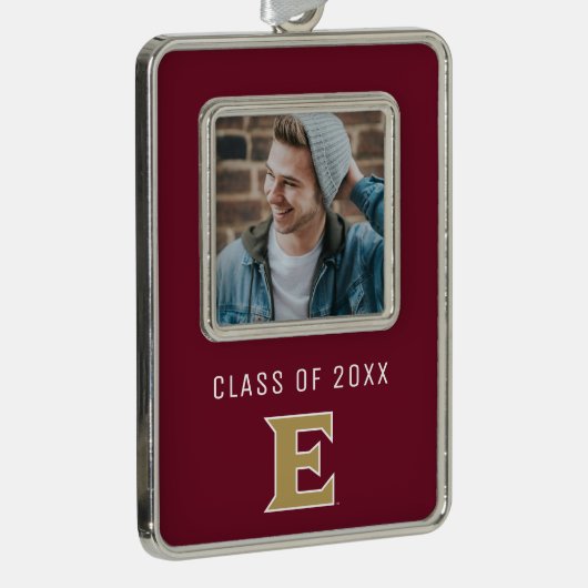 Elon University E | Klasse van 20XX Verzilverd Omlijst Ornament (Rechts)