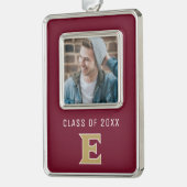 Elon University E | Klasse van 20XX Verzilverd Omlijst Ornament (Links)