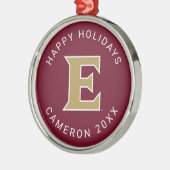 Elon University E Metalen Ornament (Links)