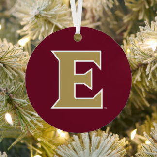 Elon University E Metalen Ornament
