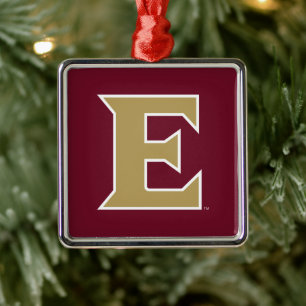 Elon University E Metalen Ornament