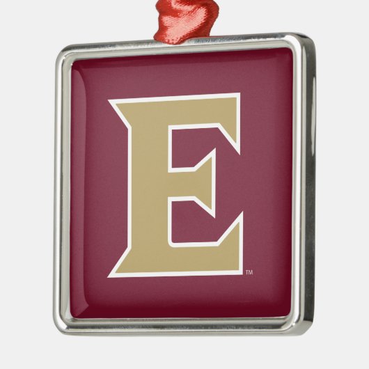 Elon University E Metalen Ornament (Links)