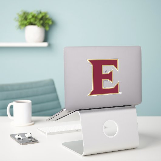 Elon University E Sticker (Laptop op bureau)