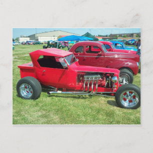 Elongated Red Hot Rod Briefkaart