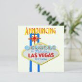 Elope Las Vegas huwelijksaankondiging Kaart (Staand voorkant)