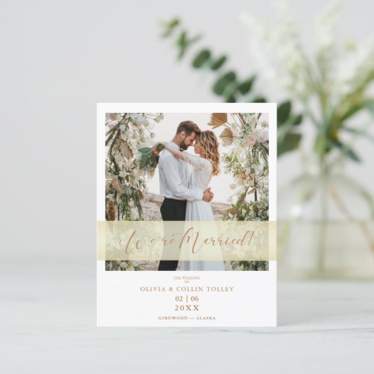 Eloped Budget Photo Just Married Hand Lettered (Staand voorkant)