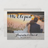 Eloped Stylish Modern Photo Wedding Announding Briefkaart (Voorkant / Achterkant)