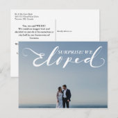 "Eloped" Verrassing Huwelijk Elegante Aankondiging Briefkaart (Voorkant / Achterkant)