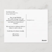 "Eloped" Verrassing Huwelijk Elegante Aankondiging Briefkaart (Achterkant)