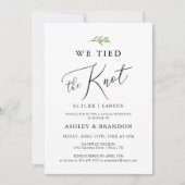 Eloped | We Tied The Knot Huwelijksaankondiging  Kaart (Voorkant)