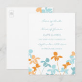 Elopement Aankondiging Briefkaarten Blauw Sinaasap (Voorkant / Achterkant)