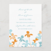 Elopement Aankondiging Briefkaarten Blauw Sinaasap (Voorkant)
