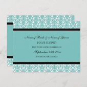 Elopement Aankondiging Briefkaarten Blauwgroen Dam (Voorkant / Achterkant)