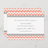 Elopement Aankondiging Briefkaarten Coral Grey (Voorkant / Achterkant)