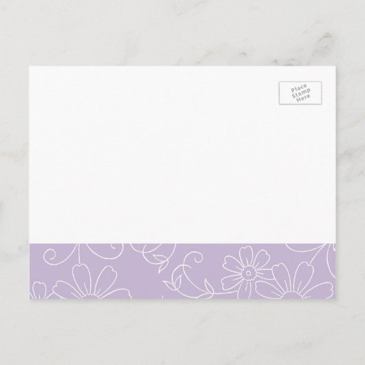 Elopement Aankondiging Briefkaarten Paarse Bloemen (Achterkant)