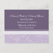 Elopement Aankondiging Briefkaarten Paarse Bloemen (Voorkant)
