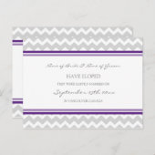 Elopement Aankondiging Briefkaarten Paarse Grijs (Voorkant / Achterkant)