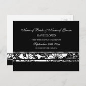 Elopement Aankondiging Briefkaarten zwart en wit (Voorkant / Achterkant)