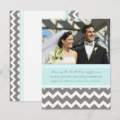 Elopement Aankondiging Foto Briefkaarten Blauw Gri (Voorkant / Achterkant)