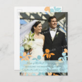 Elopement Aankondiging Foto Briefkaarten Blauw Sin (Voorkant / Achterkant)
