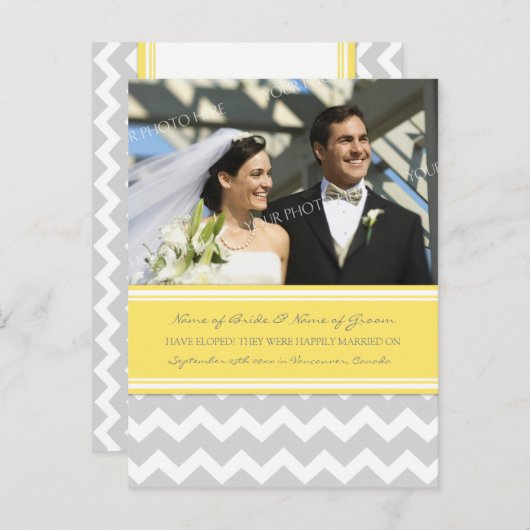 Elopement Aankondiging Foto Briefkaarten Lemon Gra (Voorkant / Achterkant)