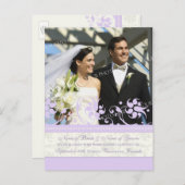 Elopement Aankondiging Foto Briefkaarten Paarse (Voorkant / Achterkant)
